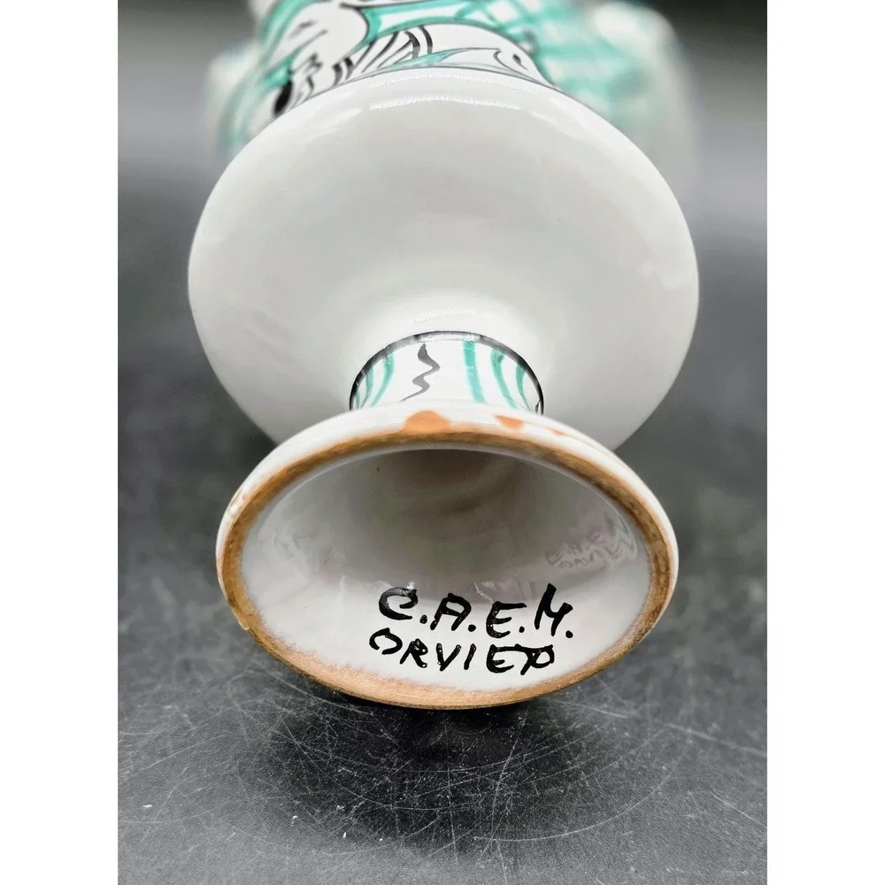 Vintage C.A.E.M Orvieto Italian Pottery Antelope Goblet Cup 4.5